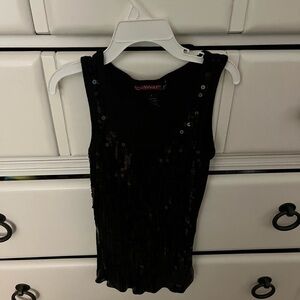 Say What? Black Sequin Tank Top